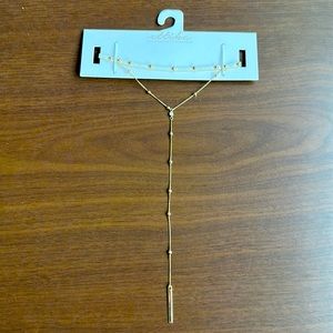 Ettika Choker white and gold with Dangle Necklace